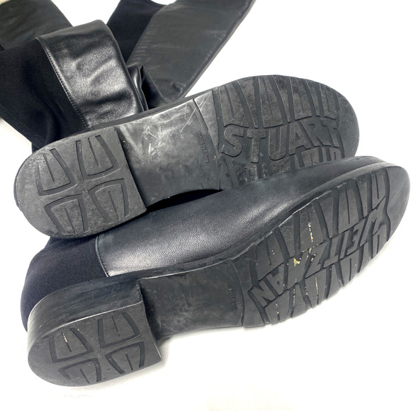 Stuart Weitzman 5050 Over The Knee Boot Black Leather Stretch Elastic Ta… - Picture 9 of 9